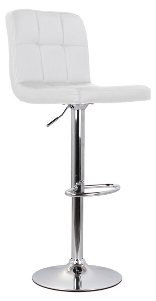 Set 2 Sgabelli 44x38x63/82 cm in Ecopelle con Base Cromata Bianco