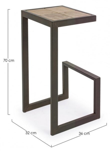 Sgabello Bar Blocks H70 in Metallo