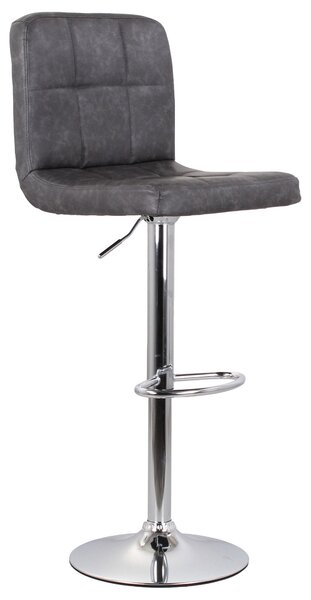 Set 2 Sgabelli 44x38x63/82 cm in Ecopelle con Base Cromata Grigio