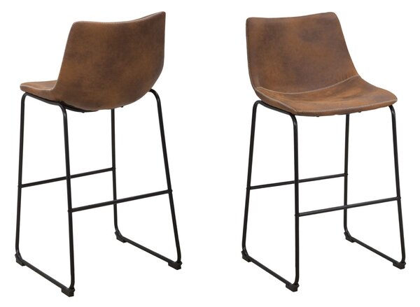 Sgabello Metropolitan Touch 45x54x99 cm in Ferro e PU Marrone e Nero