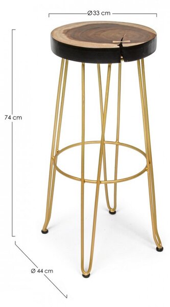 Sgabello Bar Rakel Oro in Legno
