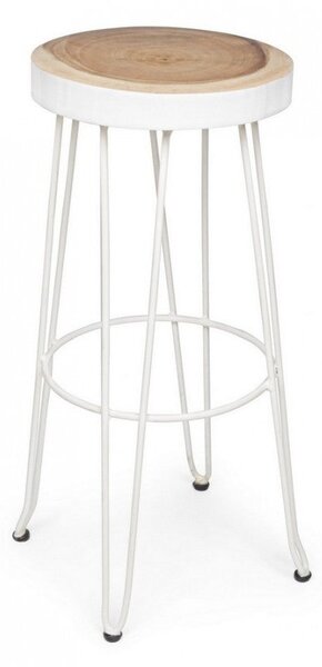 Sgabello Bar Rakel Bianco in Legno