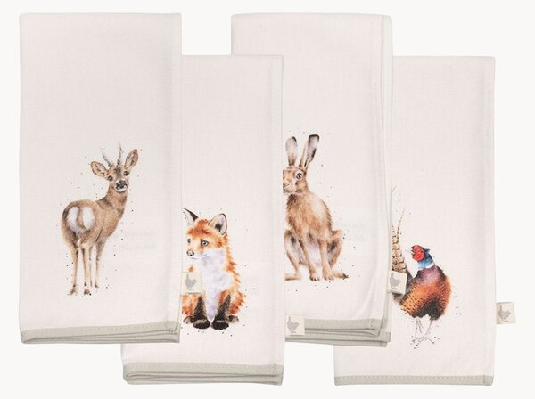 Set di 4 tovaglioli in cotone Woodland