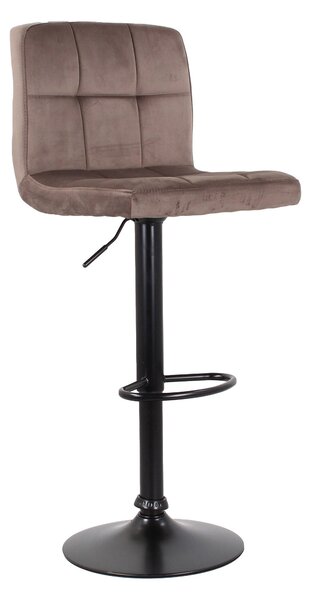Set 2 Sgabelli 44x38x63/82 cm in Velluto con Base Nera Grigio