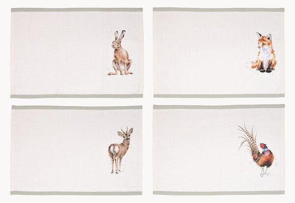 Set di 4 tovagliette in cotone Woodland