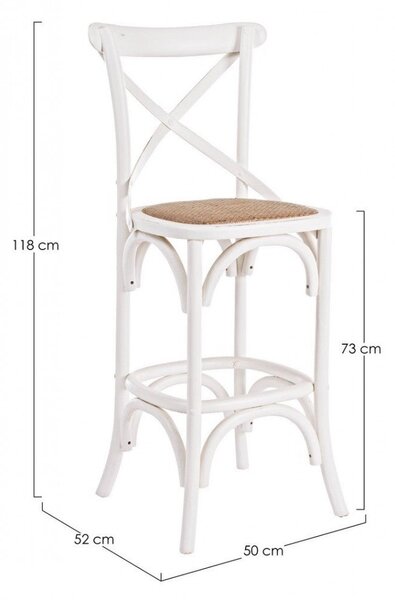 Sgabello Bar Cross Bianco in Legno