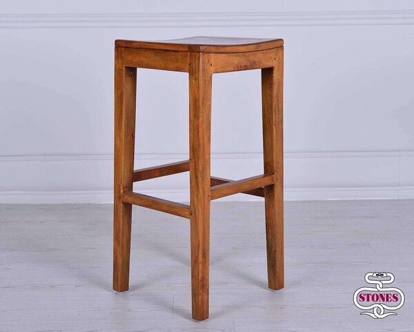 Sgabello 35x35xH75 cm in Legno Collezione Hollywood Multicolor e Marrone