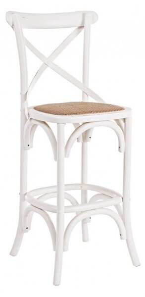 Sgabello Bar Cross Bianco in Legno