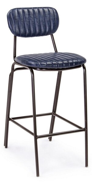 Sgabello Bar Debbie Blu Vintage Imbottito in Similpelle