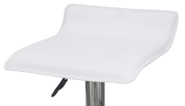Sgabello con Alzata a Gas Seduta Girevole in Similpelle Skin Bianco