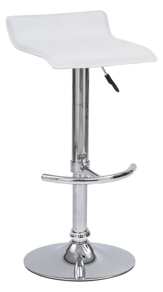 Sgabello con Alzata a Gas Seduta Girevole in Similpelle Skin Bianco