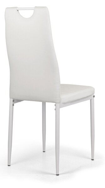 Sedia imbottita 40,5x42,5x96 cm in Similpelle Lola Bianca