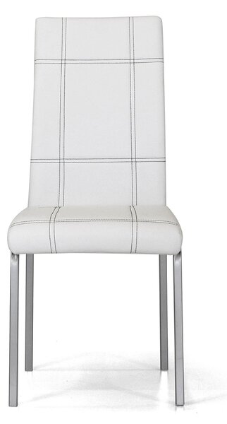 Sedia imbottita 42x53x94 cm in Similpelle Kade Bianca