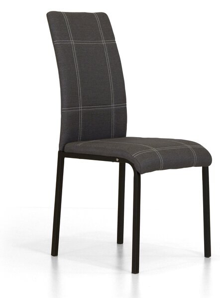 Sedia imbottita 42x53x94 cm in Similpelle Kade Grigia
