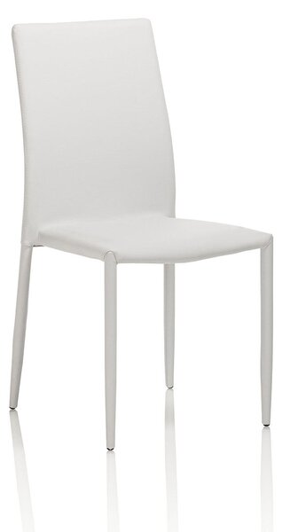 Set 4 Sedie 43,5x46,5x90,5 cm in Similpelle Bianco