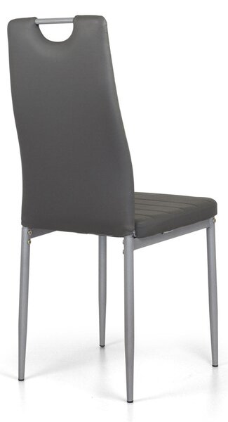Sedia imbottita 40,5x42,5x96 cm in Similpelle Lola Grigia