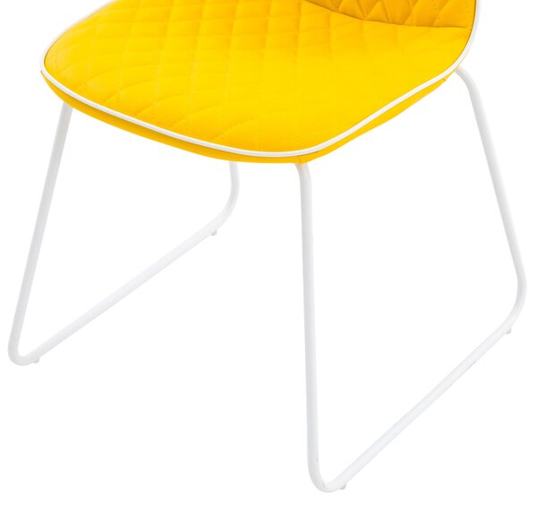 Sedia Imbottita 45,5x55x83 cm in Similpelle Trapuntato Brenda Gialla