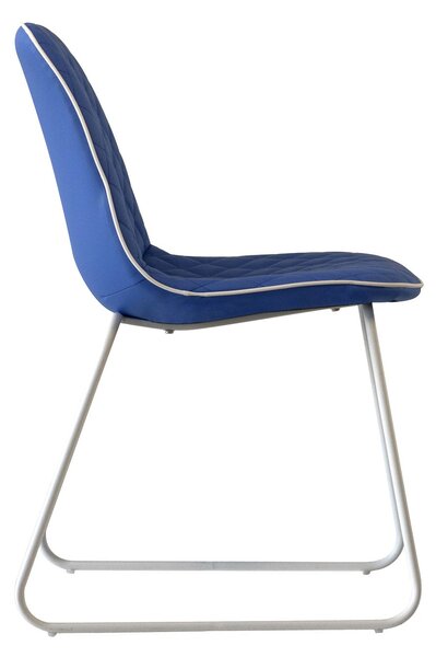 Sedia Imbottita 45,5x55x83 cm in Similpelle Trapuntato Brenda Blu