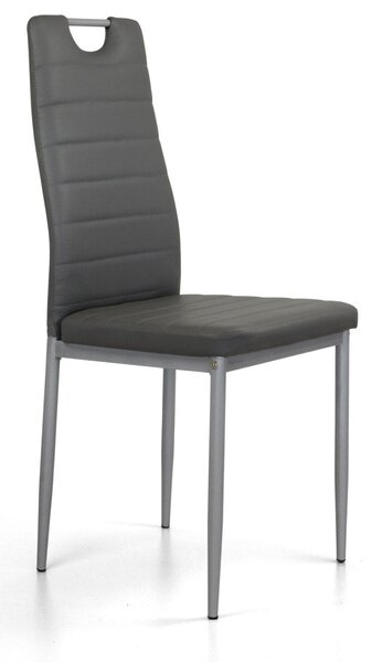 Sedia imbottita 40,5x42,5x96 cm in Similpelle Lola Grigia