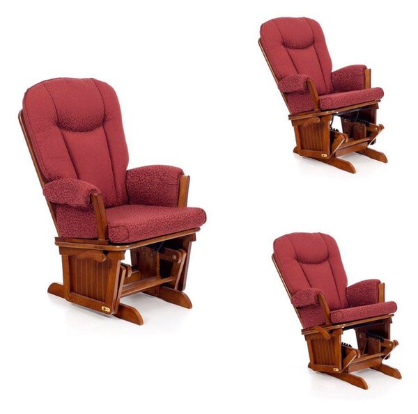 Poltrona a Dondolo in Legno Massello con Cuscino Dorothy Bordeaux