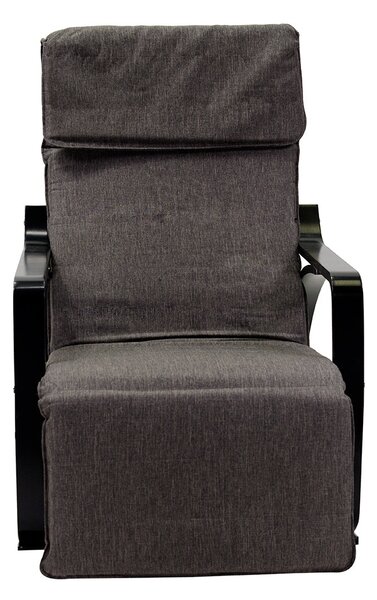 Sedia a Dondolo Imbottita in Legno 67x130x95cm Relax Grigio