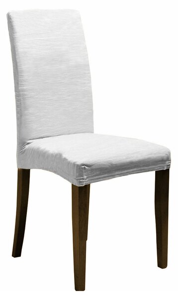 Set 2 Coprisedie con Schienale Elasticizzati in Poliestere Bianco