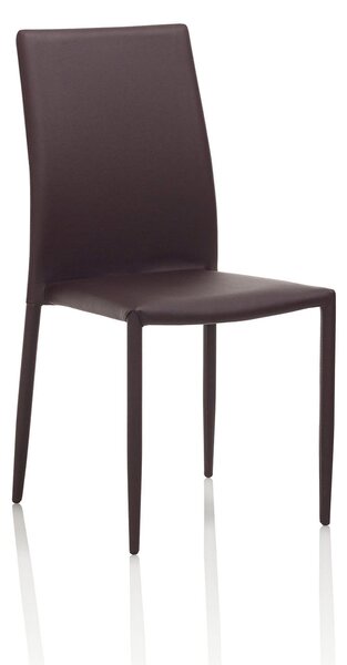 Set 4 Sedie 43,5x46,5x90,5 cm in Similpelle Marrone