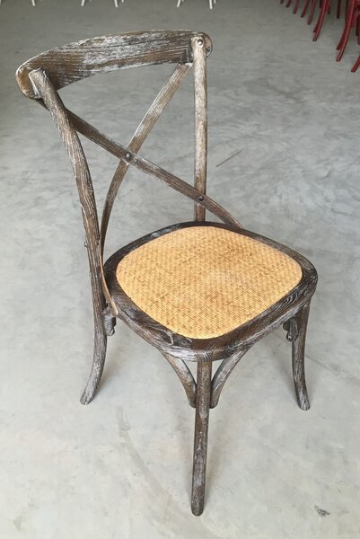 Sedia in Legno 51x55H46,5/89cm Cross Grigio Scuro