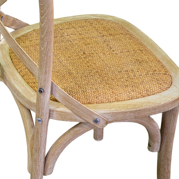 Sedia in Legno di Olmo 51x55H46,5/89cm Cross Naturale