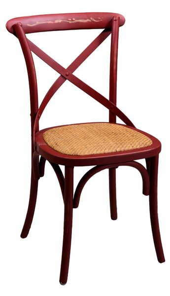 Sedia in Legno 51x55H46,5/89cm Rosso Antico