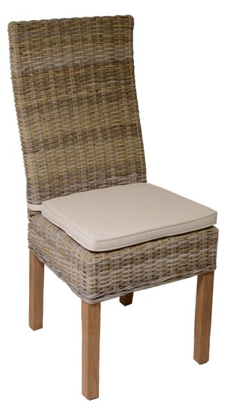 Sedia in Rattan con Cuscino 46x57H104cm Felix Grigio
