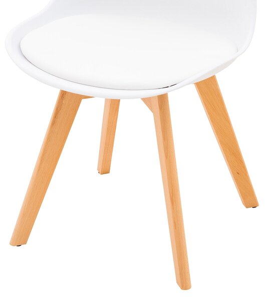 Sedia 45x55x88 cm in Poliuretano e Legno Isla Bianca