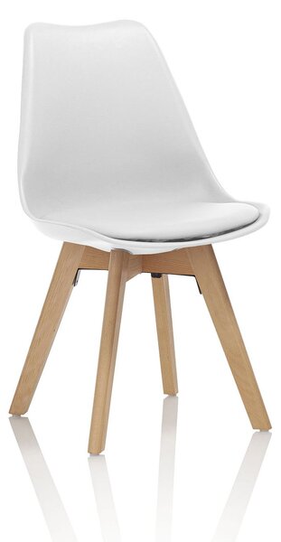 Set 4 Sedie 48,5x47x81,5 cm in Similpelle Bianco