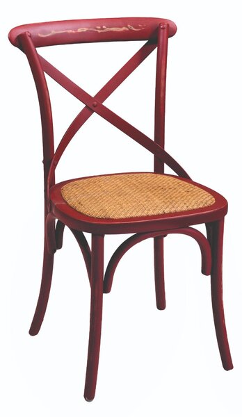 Sedia in Legno 51x55H46,5/89cm Rosso Antico