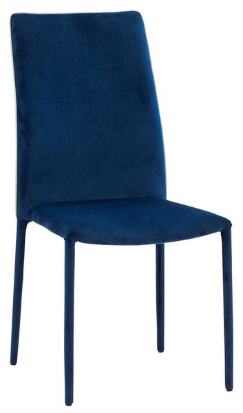 Sedia Imbottita 58x44x97 cm in Tessuto Vellutato Dedis Plus Blu Cobalto
