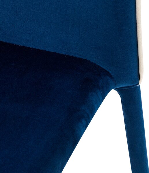 Sedia Imbottita 58x44x97 cm in Tessuto Vellutato Dedis Plus Blu Cobalto