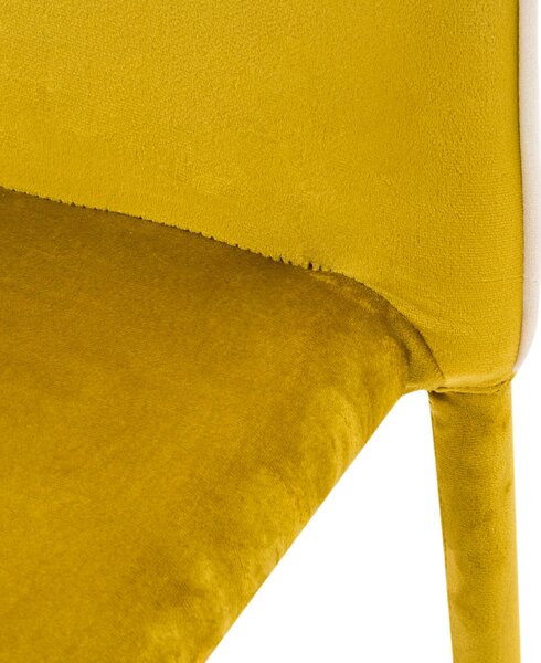 Sedia Imbottita 58x44x97 cm in Tessuto Vellutato Dedis Plus Gialla