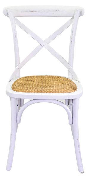 Sedia in Legno 51x55H46,5/89cm Cross Bianco Antico