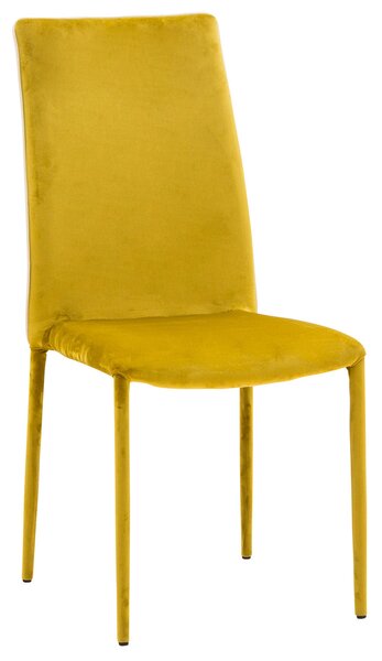 Sedia Imbottita 58x44x97 cm in Tessuto Vellutato Dedis Plus Gialla