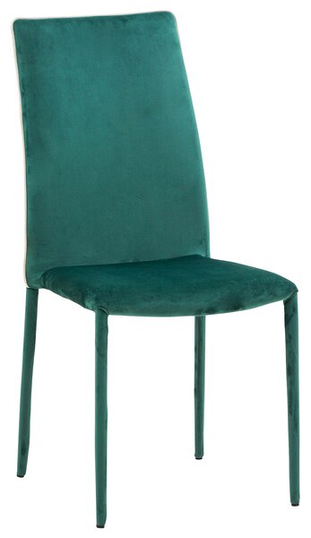 Sedia Imbottita 58x44x97 cm in Tessuto Vellutato Dedis Plus Verde Smeraldo