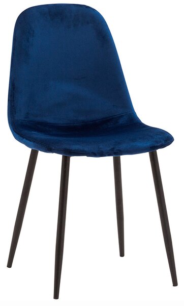 Sedia Imbottita 44x39x85 cm in Tessuto Vellutato Sky Plus Blu