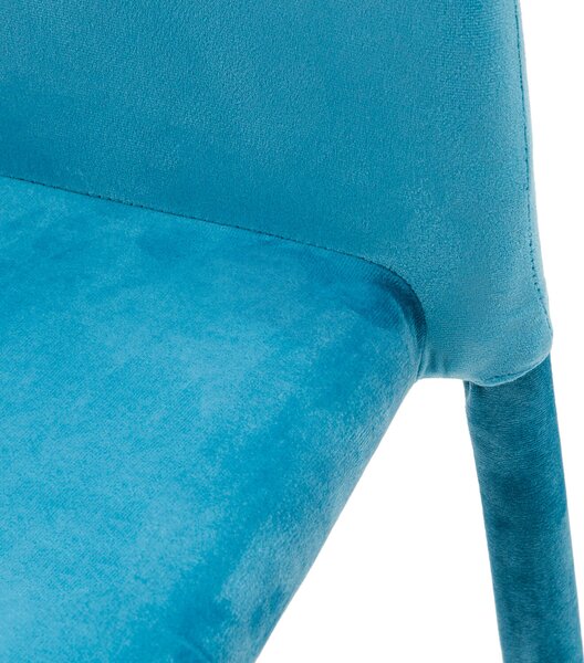 Sedia Imbottita 46x50x89 cm in Tessuto Vellutato Dani Plus Acqua Marina