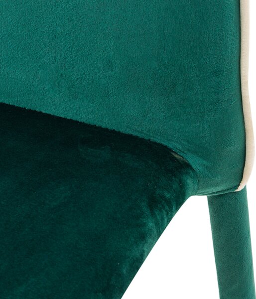 Sedia Imbottita 58x44x97 cm in Tessuto Vellutato Dedis Plus Verde Smeraldo