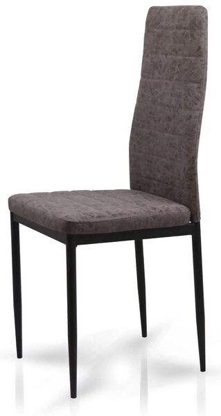 Sedia Imbottita 40x47x96 cm in Similpelle Queen Tortora Meccanico