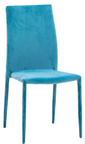 Sedia Imbottita 46x50x89 cm in Tessuto Vellutato Dani Plus Acqua Marina