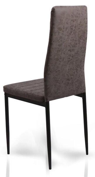 Sedia Imbottita 40x47x96 cm in Similpelle Queen Tortora Meccanico