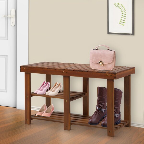 Panchina Ingresso Scarpiera in Legno 87x28x45 cm