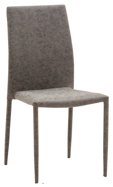 Sedia Imbottita 46x50x89 cm in Similpelle Dani Plus Grigio Meccanico