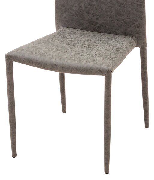 Sedia Imbottita 46x50x89 cm in Similpelle Dani Plus Grigio Meccanico