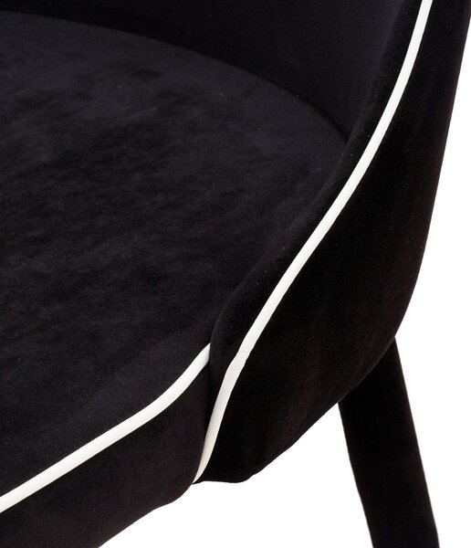 Sedia Imbottita 47x57x88 cm in Tessuto Vellutato New Plana Plus Nera